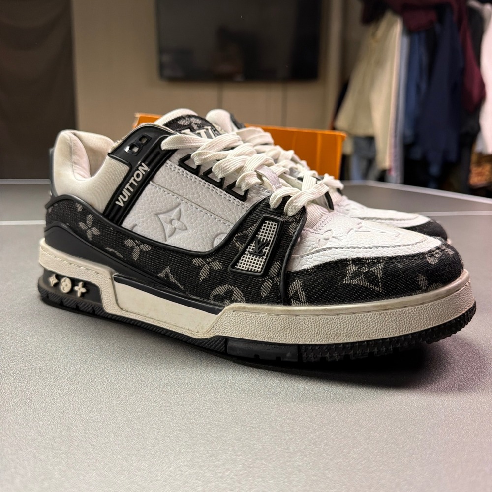 Louis Vuitton Black and White Monogram Sneakers